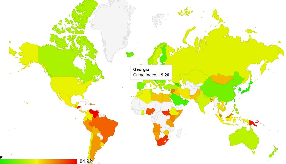 Грузия вошла в тройку самых безопасных стран мира
