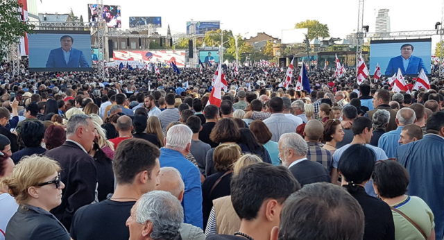 "Единое национальное движение"в Тбилиси провела итоговую предвыборную акцию