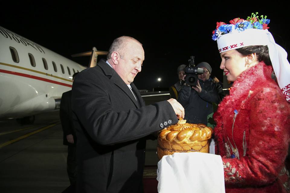 Президент Грузии прибыл в Минск с официальным визитом