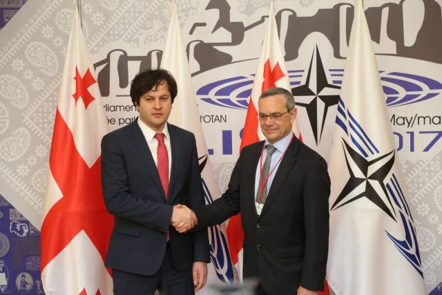 Пресс-конференция председателя парламента Грузии и президента ПА НАТО Паоло Алли