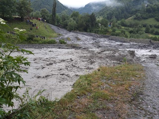 В Раче вышедшая из берегов Риони затопила дома, повредила дороги и мосты