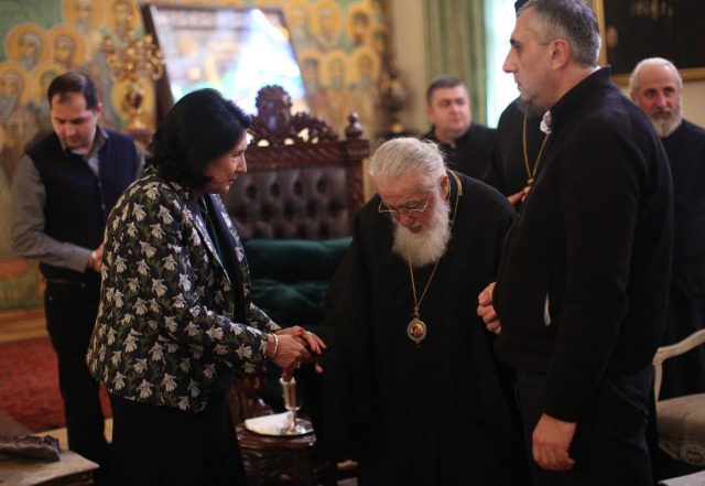 Саломе Зурабишвили встретилась с Католикос-Патриархом Всея Грузии Илией Вторым и членами Синода
