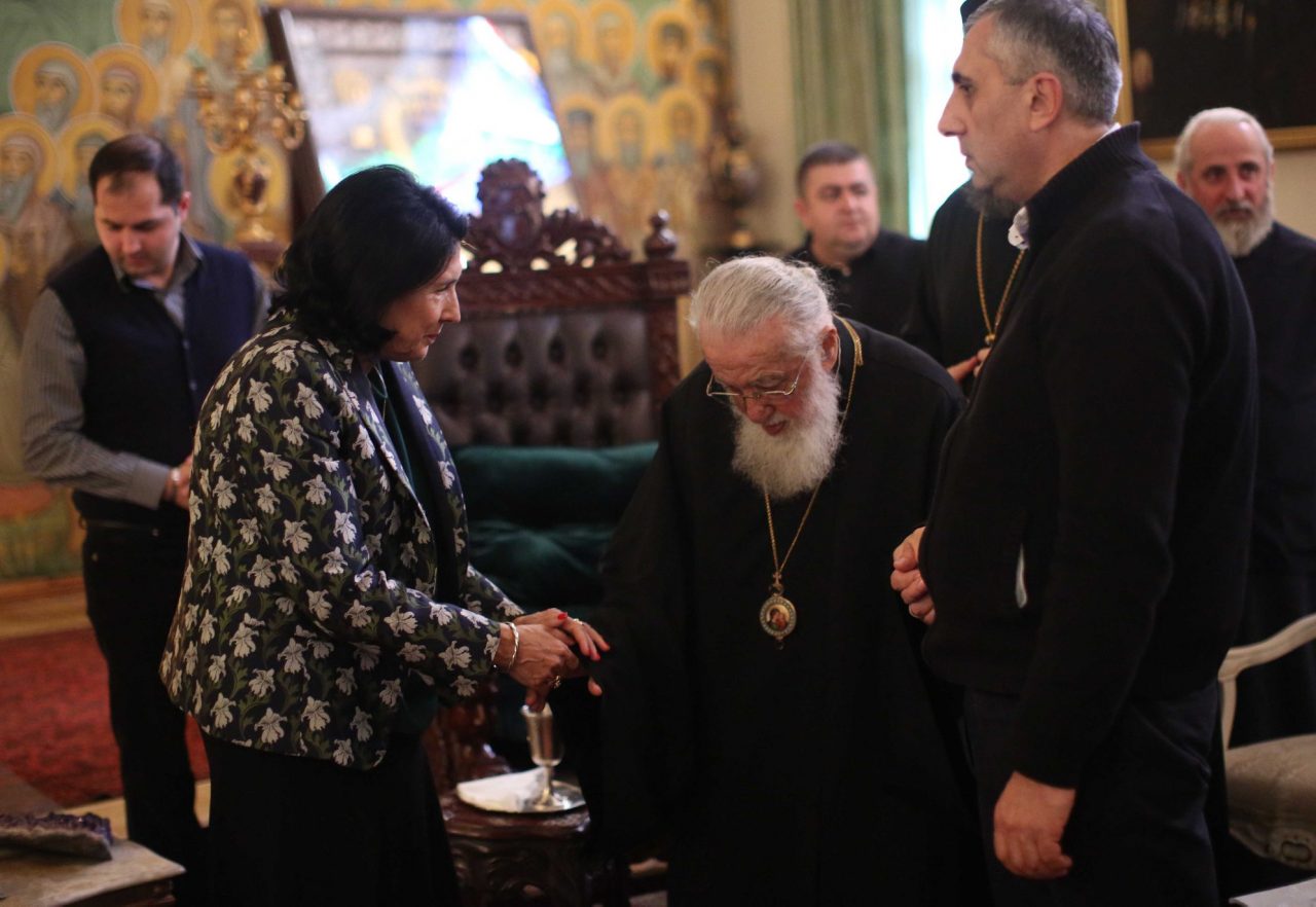 Саломе Зурабишвили встретилась с Католикос-Патриархом Всея Грузии Илией Вторым и членами Синода