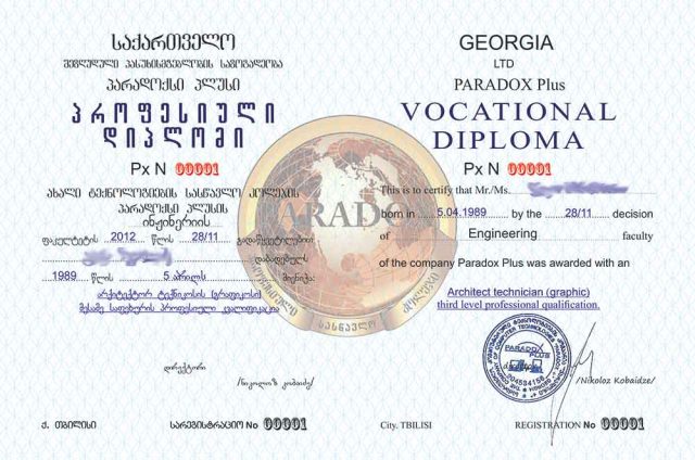 В Грузии диплом профессионально училища приравняется к школьному аттестату