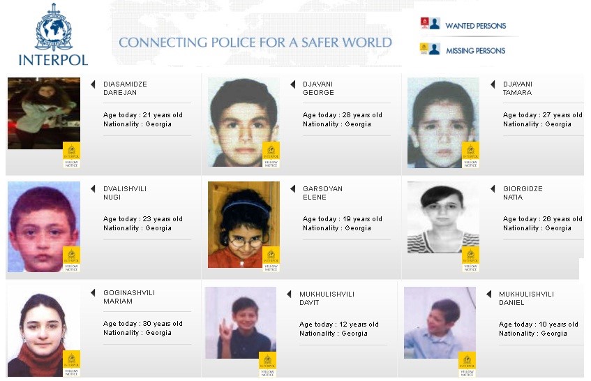 Интерпол разыскивает 19 граждан Грузии пропавших без вести