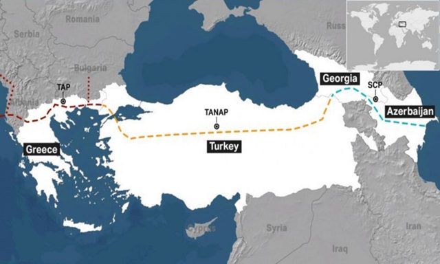 Азербайджанский газ из месторождения «Шах-Дениз 2» дошел до греческой границы через Грузию и Турцию