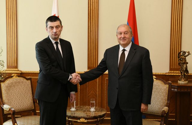 Георгий Гахария встретился с президентом Армении Арменом Саркисяном