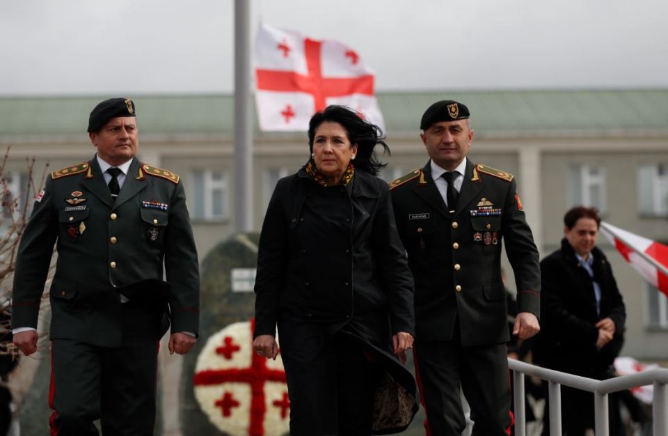 Президент Грузии отметила 25 февраля в военной академии в Гори
