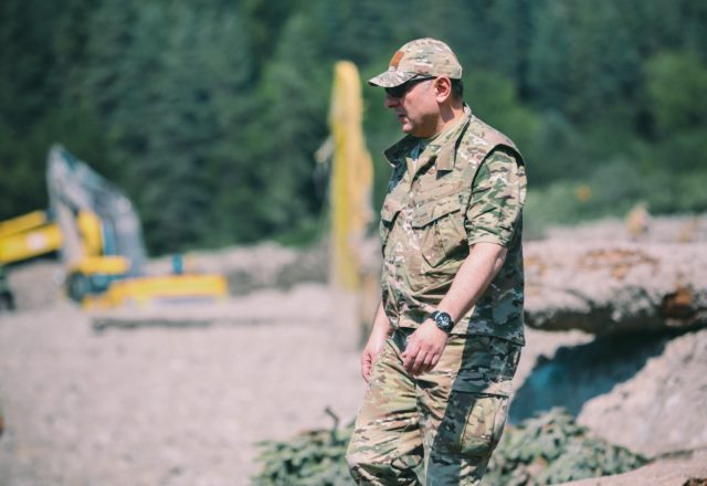 Зону стихийного бедствия в Шови посетил министр внутренних дел Грузии